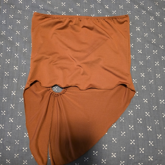 Rust Orange Ruched Top - Picture 6 of 9